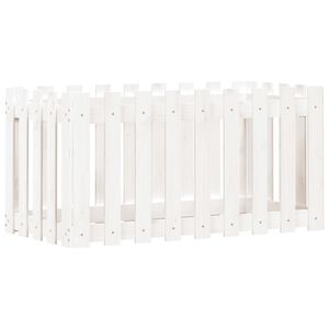 vidaXL H&oslash;ybed med gjerdedesign hvit 100x50x50 cm heltre furu