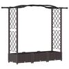 vidaXL Hevet Bed med Trellis og Tak Brun 169 x 40 x 125 cm PP