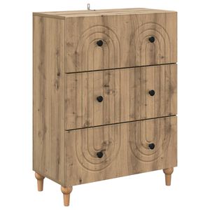 vidaXL Skuffeskap 66 x 34,5 x 90 cm Konstruert tre Artisan eik