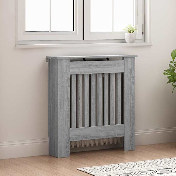 vidaXL Radiator Deksel Gr&aring; Sonoma 78 x 19 x 81,5 cm Konstruert tre
