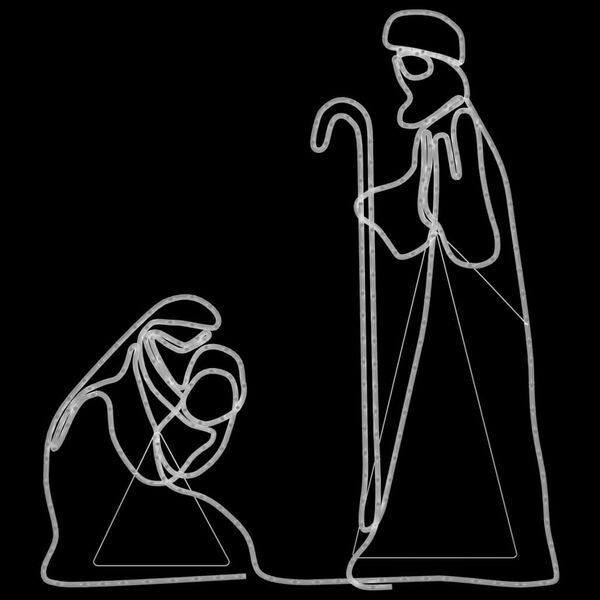 vidaXL Figur av Maria og Josef med 264 lysdioder 40x55 og 38x100 cm