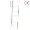 vidaXL Plantest&oslash;tter med 4 ringer 5 stk gr&oslash;nn 90 cm st&aring;l