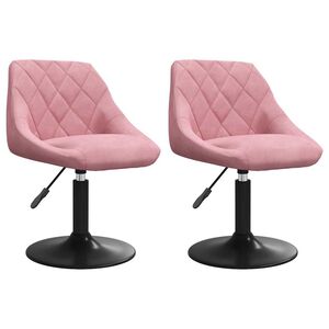 vidaXL Svingbare spisestoler 2 stk rosa fl&oslash;yel