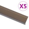 vidaXL Trappeneser L-form 5 stk aluminium 100 cm brun