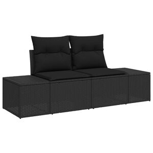 vidaXL Hagemøbelsofa Svart 123 x 62 x 69cm polyrotting