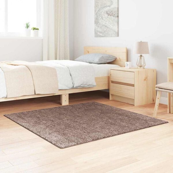 vidaXL Anti-sklisikker Shaggy Teppe Brun 120 x 120 cm PP