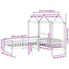 vidaXL Sett med seng og benk med tak 80x200 cm heltre furu