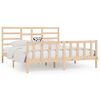 vidaXL Sengeramme med madrass 200x200 cm heltre furu