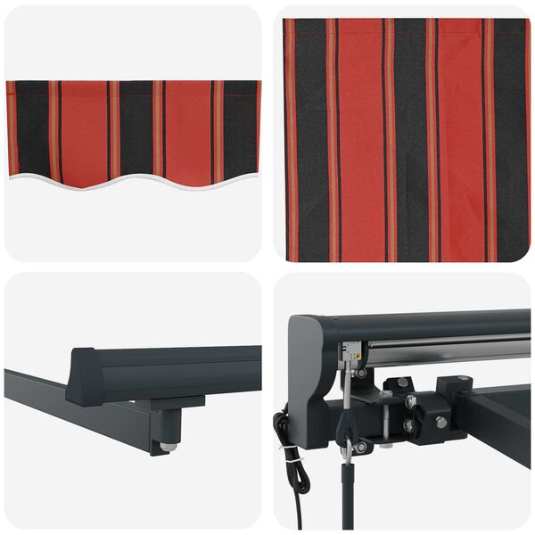 vidaXL Innvendbar Markise Oransje og Svart 350 x 250 cm