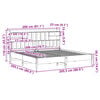 vidaXL Seng med bokhylle uten madrass voksbrun 200x200 cm heltre furu