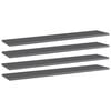 vidaXL Hylleplater 4 stk h&oslash;yglans gr&aring; 100x20x1,5 cm sponplate
