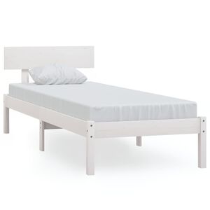vidaXL Sengeramme hvit heltre 75x190 cm Small Single