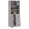 vidaXL Highboard gr&aring; sonoma 69,5x34x180 cm konstruert tre