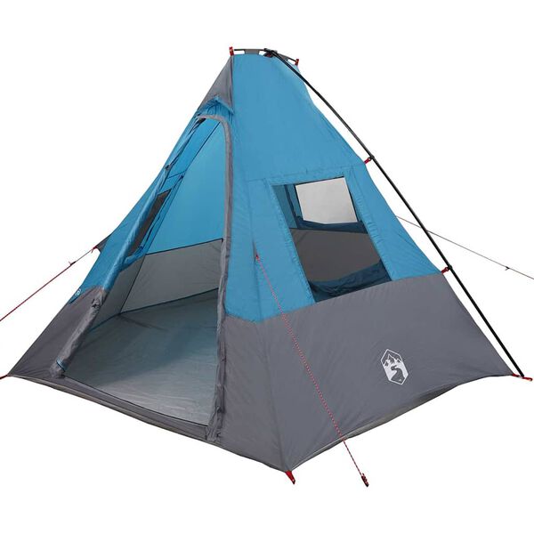 vidaXL Tipi telt med tak med lagring Blå 383 x 338 x 217 cm taft