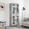 vidaXL Highboard betonggr&aring; 69,5x34x180 cm konstruert tre