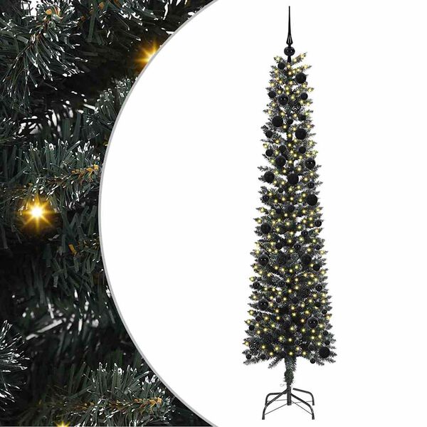 vidaXL Kunstig juletre med 300 LED grønn 240 cm PVC og plast og stål