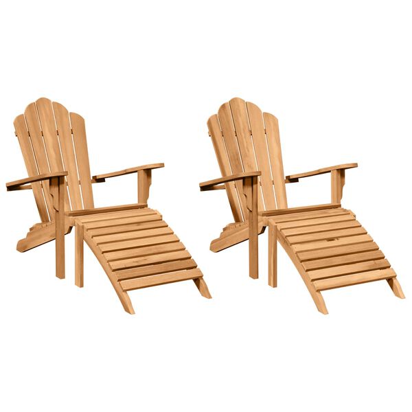 vidaXL Adirondack-stol 2 pcs Brun 137 x 77 x 95 cm Massivt Teaktre