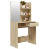 vidaXL Sminkebord med speil sonoma eik MDF 74,5x40x141 cm