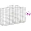 vidaXL Gabionkurver buede 6 stk 200x50x120/140 cm galvanisert jern