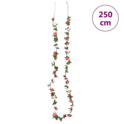 vidaXL Kunstige blomsterkranser 6 stk vårrose 250 cm
