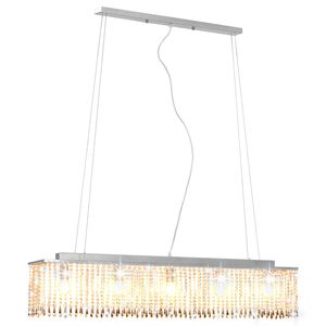 vidaXL Taklampe med krystallperler s&oslash;lv 104 cm E14