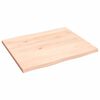 vidaXL Bordplate 60x50x2 cm ubehandlet heltre eik naturlig kant