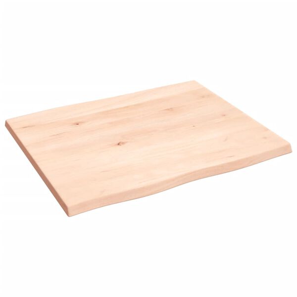vidaXL Bordplate 60x50x2 cm ubehandlet heltre eik naturlig kant