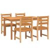 vidaXL Hagespisegruppe 5 deler heltre teak