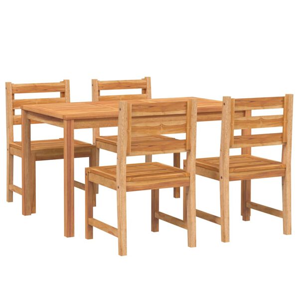 vidaXL Hagespisegruppe 5 deler heltre teak