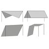 vidaXL Solskjerm med stenger HDPE firkantet 4x4 m hvit
