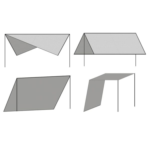 vidaXL Solskjerm med stenger HDPE firkantet 4x4 m hvit