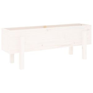 vidaXL H&oslash;ybed for hage hvit 101x30x38 cm heltre furu