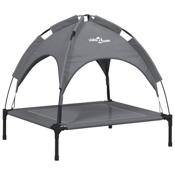 vidaXL Hundeseng med kalesje antrasitt oxfordstoff og stål