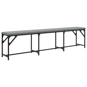vidaXL Spisebenk lysegr&aring; 186x32x45 cm st&aring;l og stoff