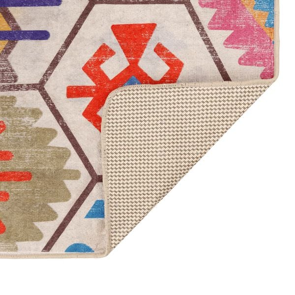 vidaXL Teppe vaskbart flerfarget 120x180 cm