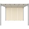 vidaXL Hagepaviljong med sidegardin 4x3x2,25 m kremhvit