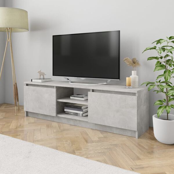 vidaXL TV-benk betonggr&aring; 120x30x35,5 cm konstruert tre