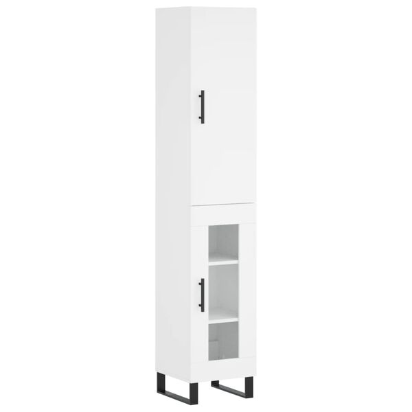 vidaXL Highboard hvit 34,5x34x180 cm konstruert tre