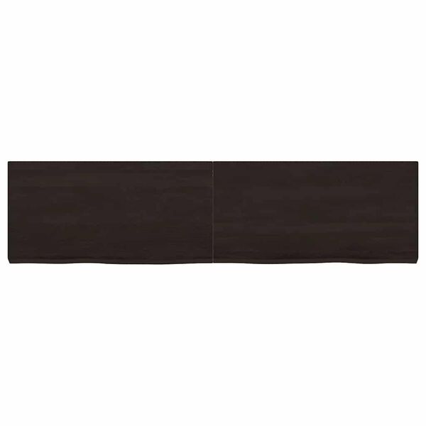 vidaXL Benkeplate til bad m&oslash;rkebrun 120x30x(2-4) cm behandlet heltre