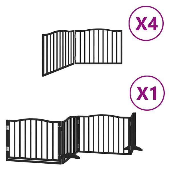 vidaXL Hundeport sammenleggbar 12 paneler svart 960 cm poppeltre
