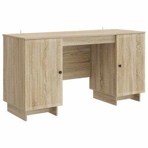 vidaXL Skrivebord Sonoma eik Konstruert tre 142,5 x 50 x 75 cm