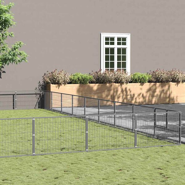 vidaXL Hundeg&aring;rd s&oslash;lv 90 m&sup2; st&aring;l