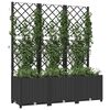 vidaXL Hagepotte med espalier svart 120x40x136 cm PP