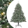 vidaXL Kunstig juletre gr&oslash;nn 210 cm PVC og plast og st&aring;l