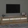 vidaXL TV-benk med LED-lys sonoma eik 210x35x40 cm