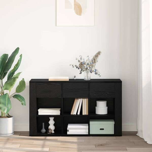 vidaXL Serviesskap Svart Eik 100 x 30 x 59,5 cm Konstruert tre