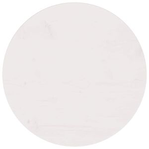 vidaXL Bordplate hvit &Oslash;50x2,5 cm heltre furu