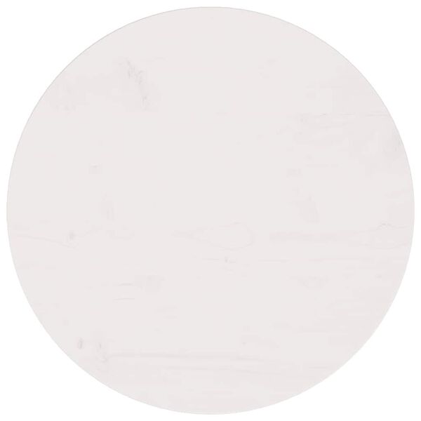 vidaXL Bordplate hvit &Oslash;50x2,5 cm heltre furu