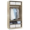 vidaXL Garderobe sonoma eik 100x50x200 cm konstruert tre