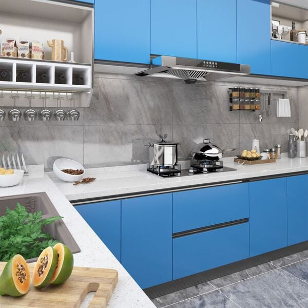 vidaXL Selvklebende folie til m&oslash;bler asurbl&aring; 500x90 cm PVC